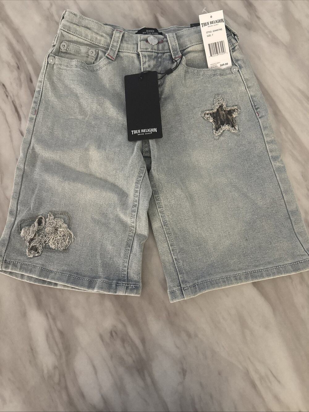 True Religion Women’s Shorts Size 7 Mid Rise BAGGY Jesse. NWT